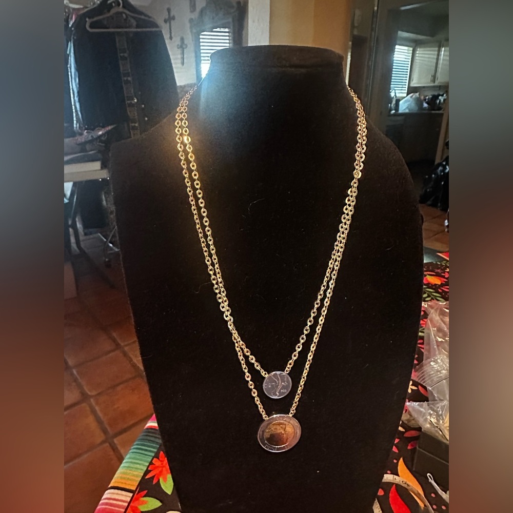 Double Coin Necklace By Bellezza
